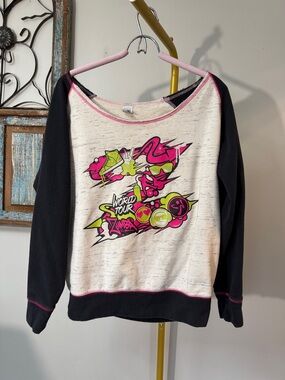 Zumba Fitness crew neck Sweatshirt with Neon Pink & Lime Graphic